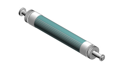 Illustration showing a 2 pole synchronous generator rotor in an isometric view