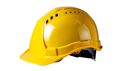 Fototapeta premium Yellow safety helmet, transparent picture