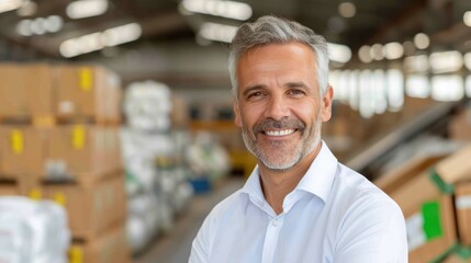 Fototapeta premium Businessman owner of a waste recycling factory.