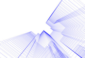 Fototapeta premium Abstract city sketch 3d rendering