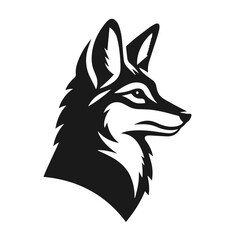 Obraz premium Clean black and white vector Silhouette of a Jackal isolated on white background