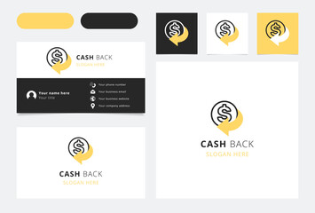 Cashback logo concept featuring a dollar symbol and an arrow