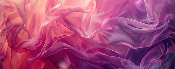 Fototapeta premium Pink and purple fabric with soft folds and waves