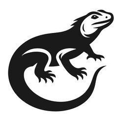 Clean black and white vector Silhouette of a AGAMA AGAMA isolated on white background