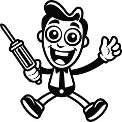 Obraz premium a funny Screwdriver Shenanigans, cartoon vector, isolated white background