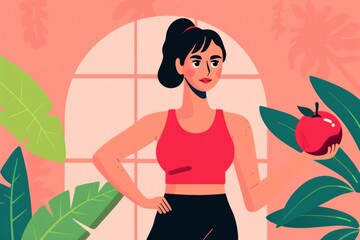 healthy nourishment and acquired fitness, featuring balanced meals, exercise routines, and the journey towards a healthier lifestyle through proper diet and physical activity.