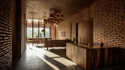 Fototapeta premium Contemporary Brick Loft with Natural Lighting