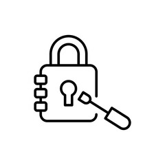 Lockpick outline icons, minimalist vector illustration ,simple transparent graphic element .Isolated on white background