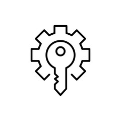 Locksmith outline icons, minimalist vector illustration ,simple transparent graphic element .Isolated on white background