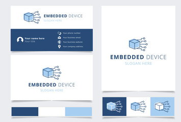 Embedded device logo featuring cube connected to circuit board