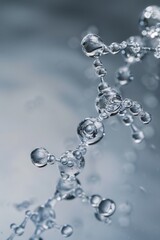 Fototapeta premium A close up of a water molecule with a chain of water molecules surrounding it