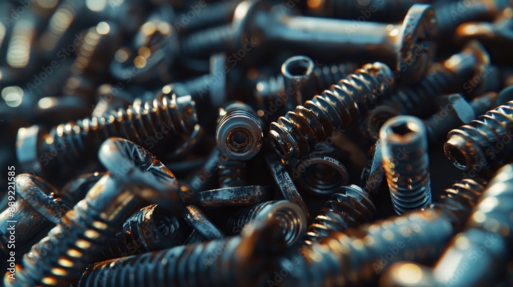 Poster a pile of screws stacked on top of each other