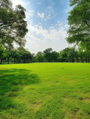 Tranquil Green Park Under Blue Sky