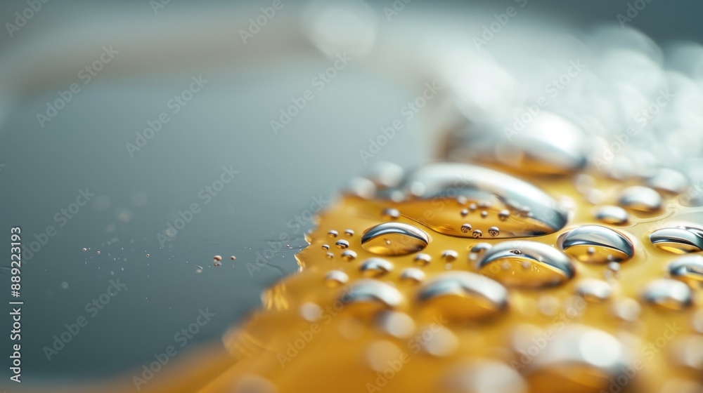 Aufkleber close-up image of water droplets on the surface of a leaf, with intricate details and textures