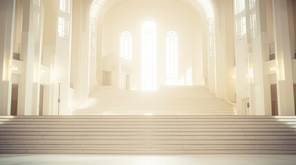 Naklejka premium Majestic Sunlit Grand Hall Staircase