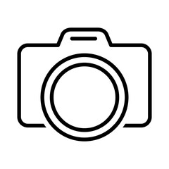 Illustration showing a black camera icon on a white background