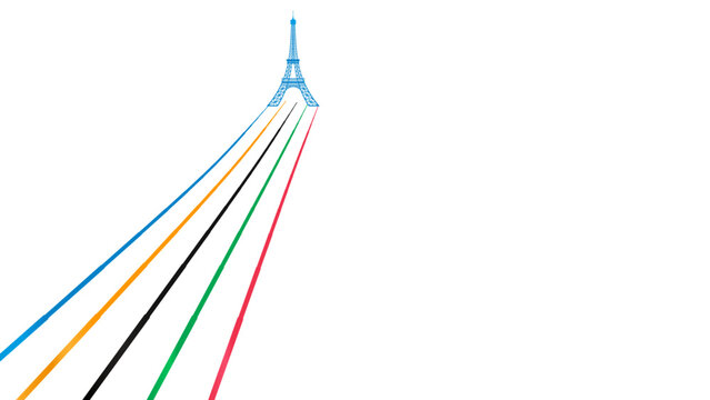 Olympic games straight lines, Olympic color ring, game line, modern, design vector illustration.