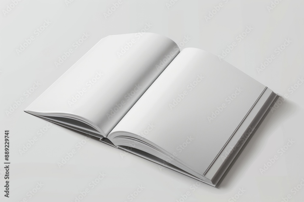 Sticker A book lying open on a plain white surface