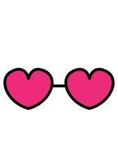 Glasses | Eye Glasses | Woman Fashion | Optometry | Pink Glasses | Eye Protection | Heart Glasses | Eye Glass Frame | Original Illustration | Vector and Clipart | Cutfile and Stencil