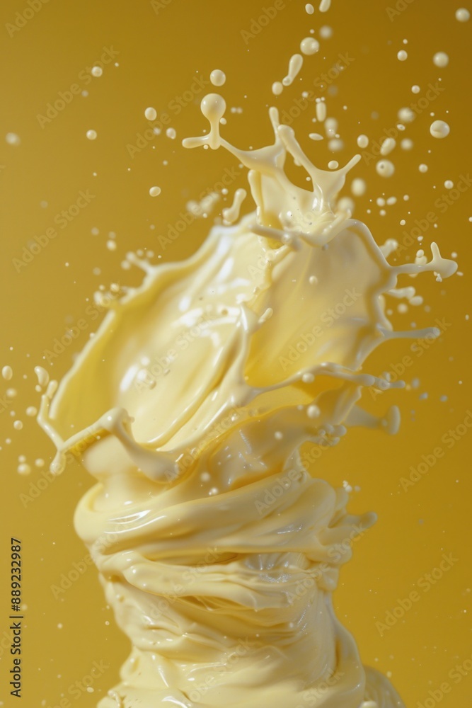 Poster a close-up shot of liquid flowing into a glass, perfect for use in recipes, tutorials or product dis