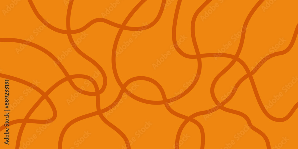 Aufkleber Abstract horizontal monochrome background with linear waves. Trendy vector illustration in style retro 60s, 70s. Orange colors	