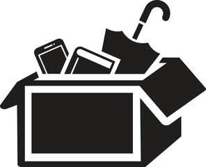 Lost and found icon vector illustration, box icon, umbrella icon, book icon, mobile icon. book, umbrella, mobile, phone lost icon, found icon.