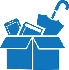 Lost and found icon vector illustration, box icon, umbrella icon, book icon, mobile icon. book, umbrella, mobile, phone lost icon, found icon.