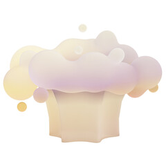 Explosion cloud, cute cartoon 3D fluffy emoji emoticon decoration, mood sticker.