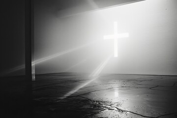 Naklejka premium cross on the wall 