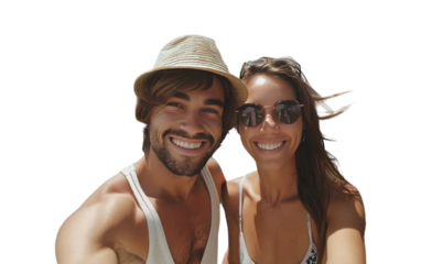 Happy Couple Taking a Selfie on a Sunny Day