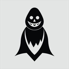Halloween ghost silhouette vector art illustration. Halloween theme silhouette vector.