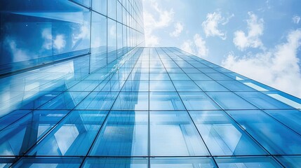 Modern Glass Skyscraper Reflecting Sky