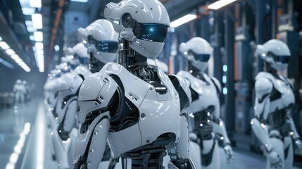 Futuristic Robots in Assembly Line