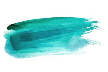 Fototapeta premium green blue watercolor brush stroke isolated on white or transparent png