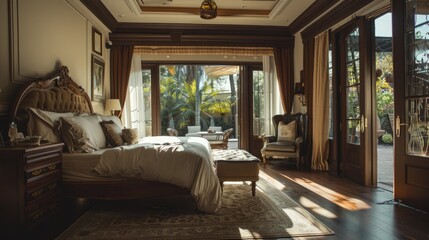 luxury bedroom interior for vacation and decor