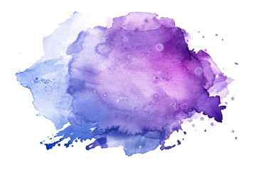 purple blue brush stroke watercolor texture isolated on white or transparent png