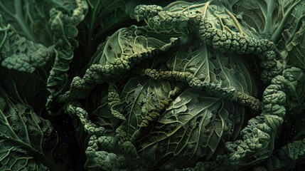 Fototapeta premium Close up of a Savoy Cabbage