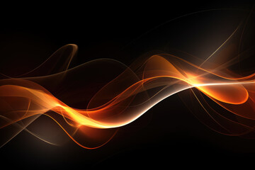 Abstract Fiery Smoke Waves on Dark Background