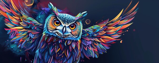 Naklejka premium Vibrant Abstract Owl Illustration