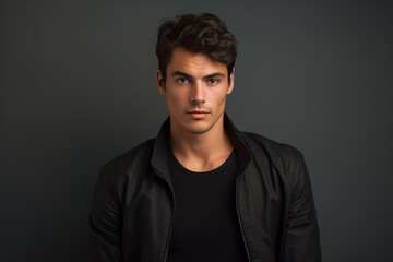 Fototapeta premium A man in a black jacket