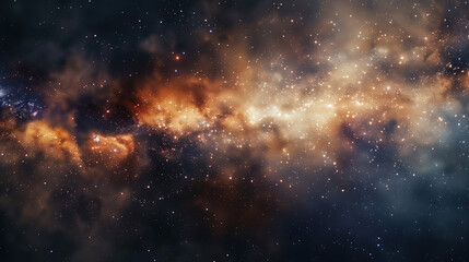 Fototapeta premium Zoomed-In View of an Interstellar Dust Particle with Crystals Shining in Milky Way Glow
