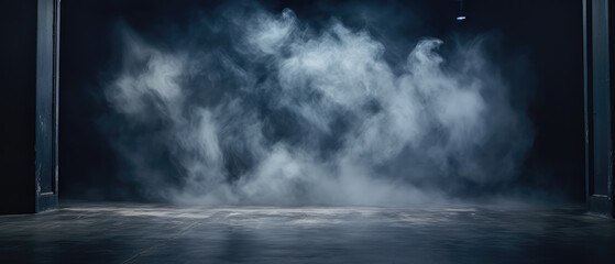 Mystical Dark Room with Swirling Smoke