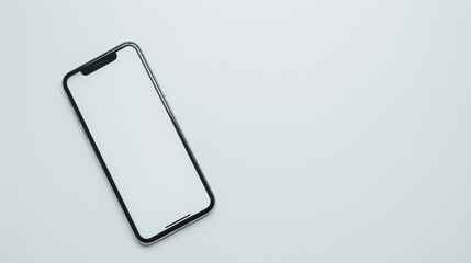 Up-to-date smartphone on a clean desk, set for personalization. Ideal for technology, professional, and workplace themes