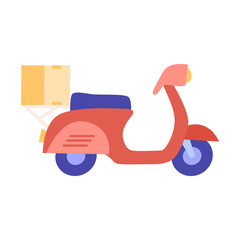 Obraz premium motorcycle delivery flat illustration