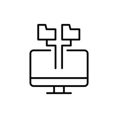 Obraz premium File organizing outline icons, minimalist vector illustration ,simple transparent graphic element .Isolated on white background