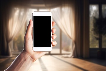 Business man using phone at home