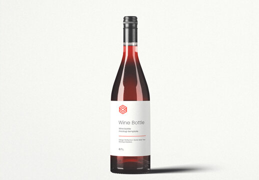Classic Glass Wine Bottle Mockup