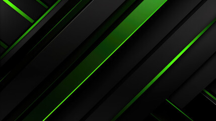 Sleek Green Accent on Black Abstract Background