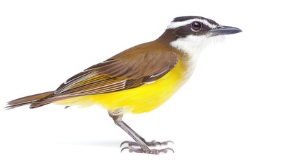 Fototapeta premium Great Kiskadee full body clearly photo on white background