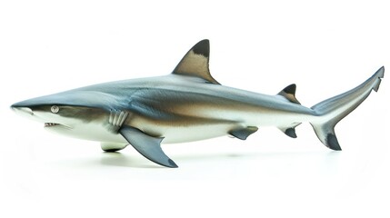 Naklejka premium Grey Reef Shark full body on white background